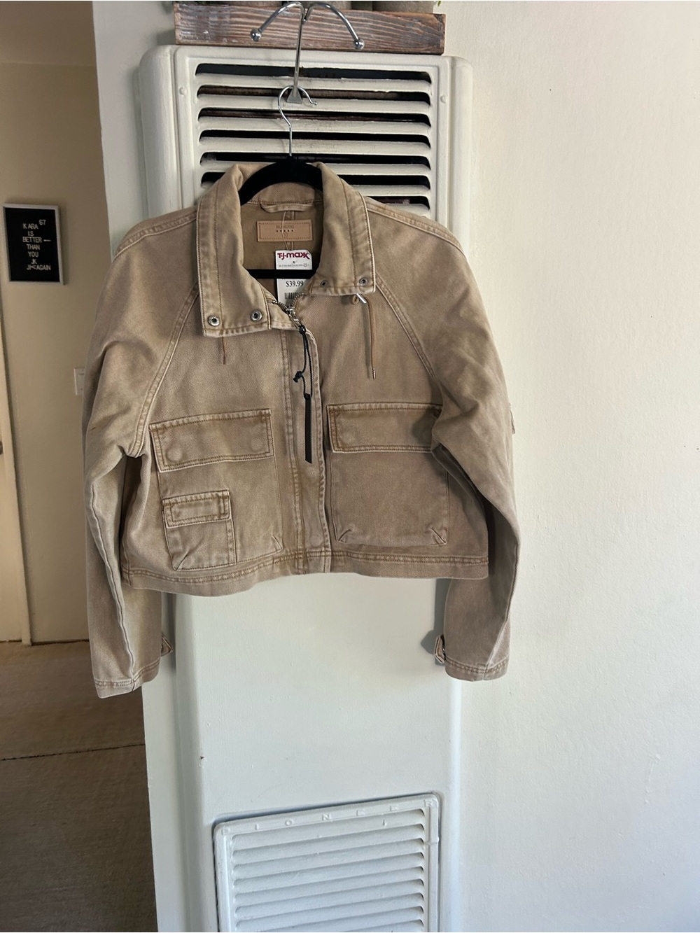 Blank NYC Cropped Tan Utility Jacket